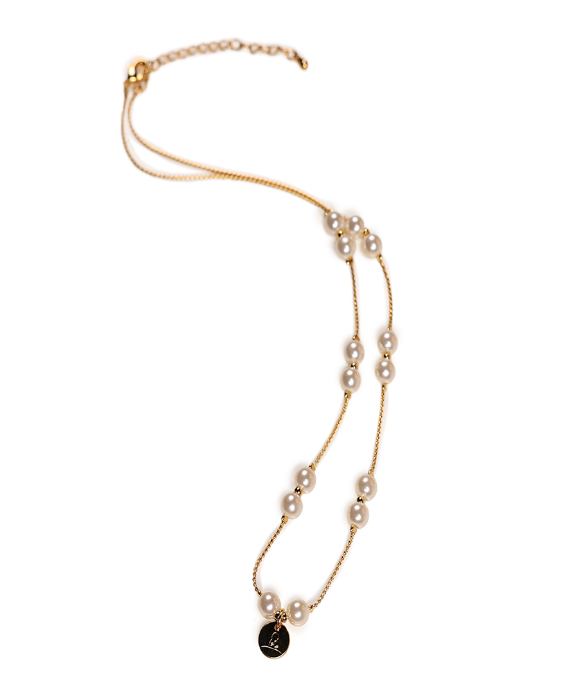 Primary image St. Jude Dainty Faux Pearl Necklace